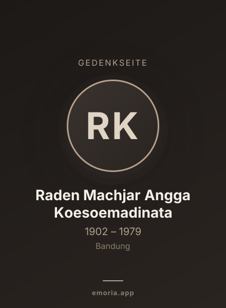 Gedenkportrait von Raden Machjar Angga Koesoemadinata
