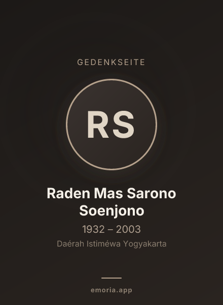 Gedenkportrait von Raden Mas Sarono Soenjono