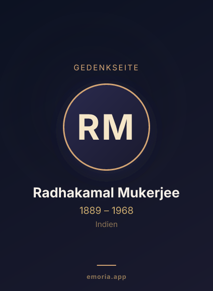Gedenkportrait von Radhakamal Mukerjee