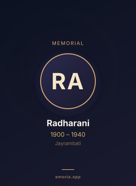 Memorial portrait of Radharani