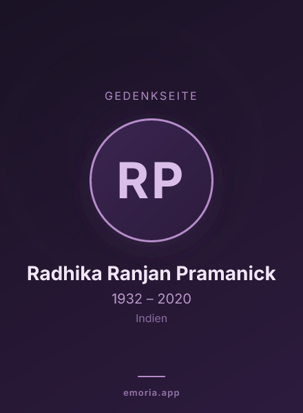 Gedenkportrait von Radhika Ranjan Pramanick