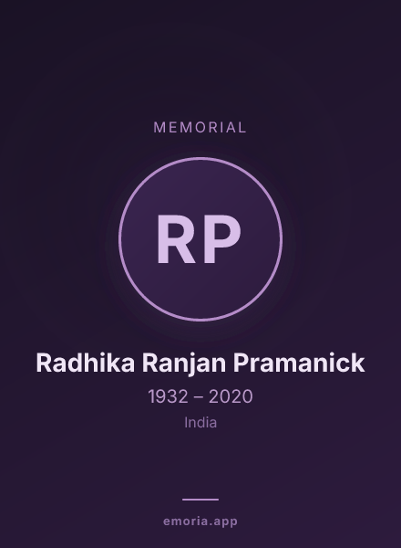 Memorial portrait of Radhika Ranjan Pramanick