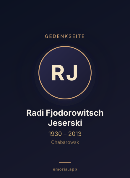Gedenkportrait von Radi Fjodorowitsch Jeserski