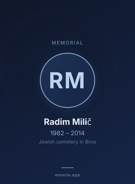 Memorial portrait of Radim Milič
