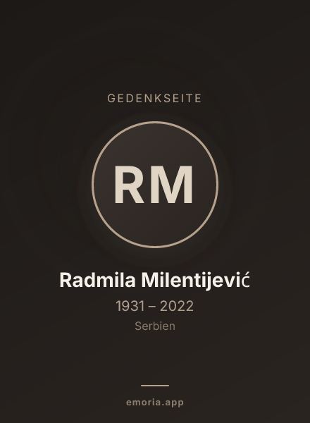Gedenkportrait von Radmila Milentijević