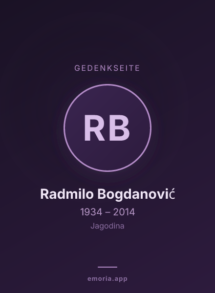 Gedenkportrait von Radmilo Bogdanović