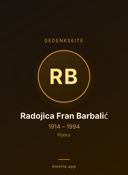 Gedenkportrait von Radojica Fran Barbalić