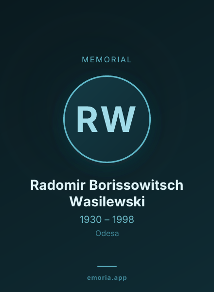 Memorial portrait of Radomir Borissowitsch Wasilewski