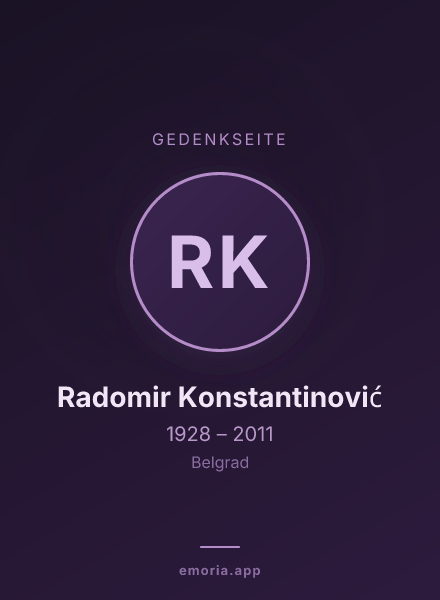 Gedenkportrait von Radomir Konstantinović