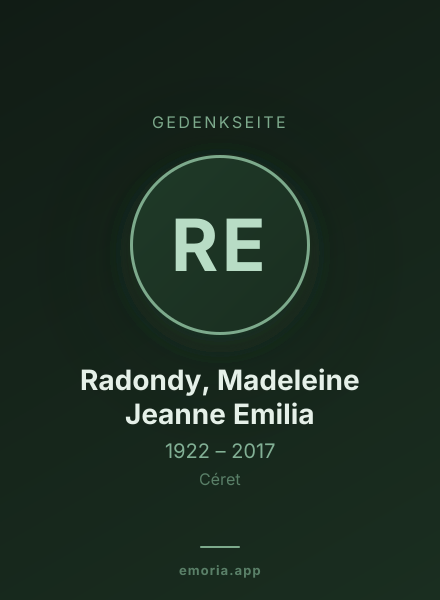 Gedenkportrait von Radondy, Madeleine Jeanne Emilia