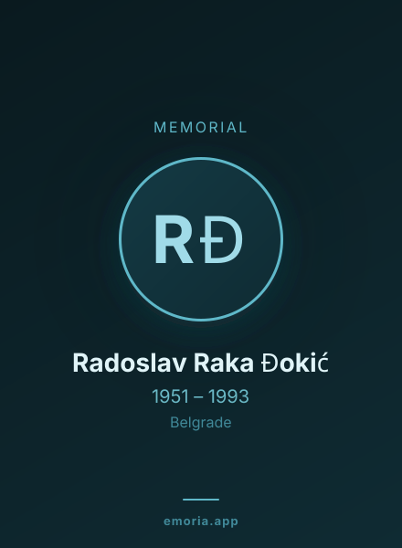 Memorial portrait of Radoslav Raka Đokić