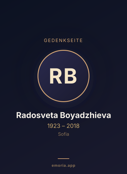 Gedenkportrait von Radosveta Boyadzhieva