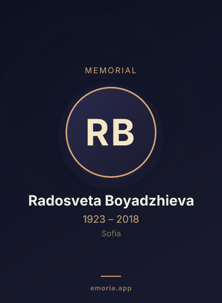 Memorial portrait of Radosveta Boyadzhieva