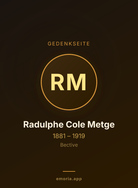Gedenkportrait von Radulphe Cole Metge