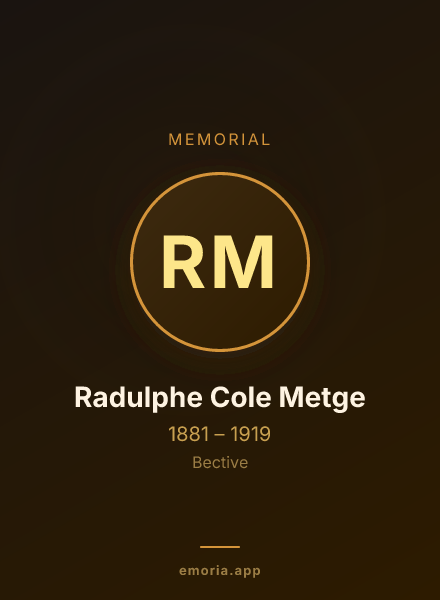 Memorial portrait of Radulphe Cole Metge