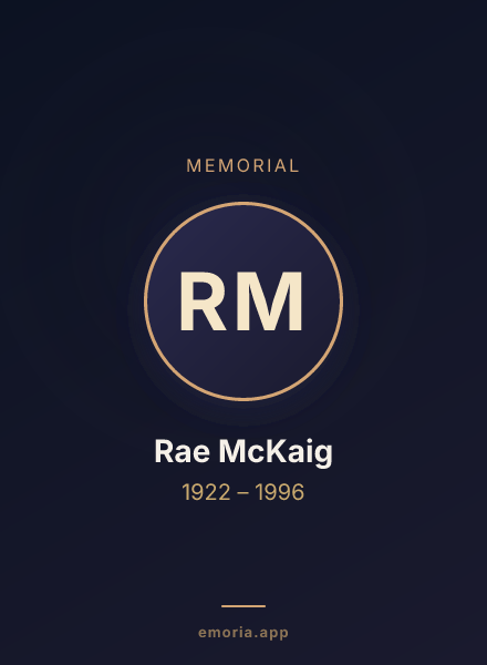 Memorial portrait of Rae McKaig