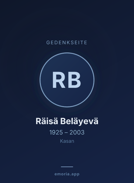 Gedenkportrait von Räisä Beläyevä