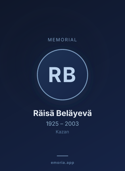 Memorial portrait of Räisä Beläyevä