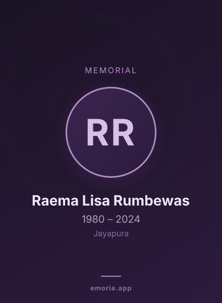 Memorial portrait of Raema Lisa Rumbewas