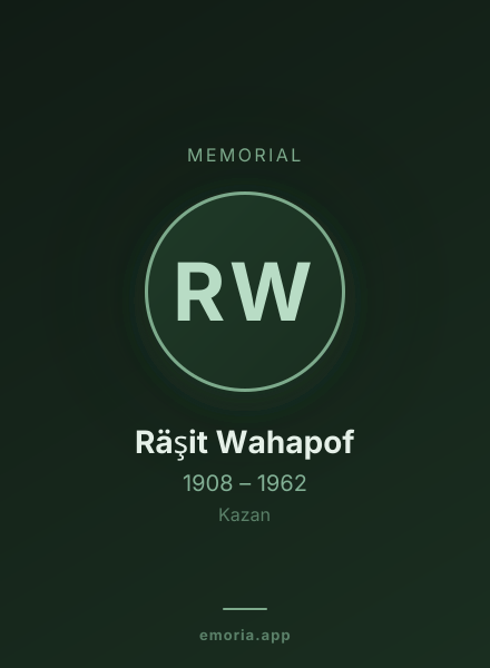 Memorial portrait of Räşit Wahapof