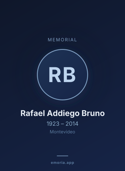 Memorial portrait of Rafael Addiego Bruno