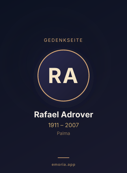 Gedenkportrait von Rafael Adrover