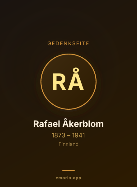 Gedenkportrait von Rafael Åkerblom