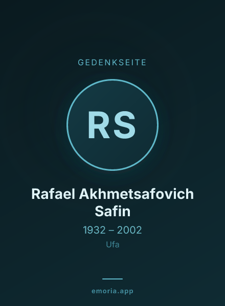 Gedenkportrait von Rafael Akhmetsafovich Safin