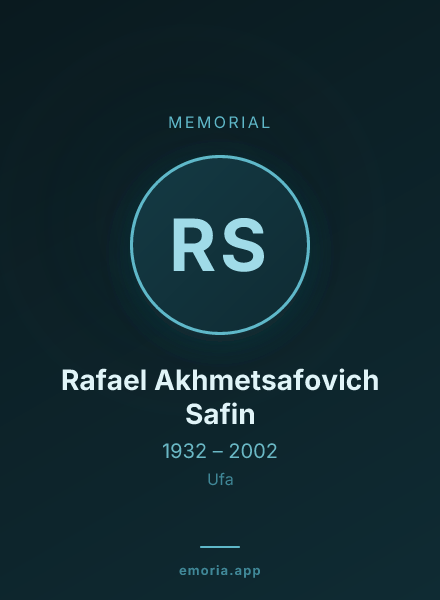 Memorial portrait of Rafael Akhmetsafovich Safin