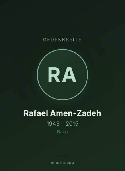 Gedenkportrait von Rafael Amen-Zadeh