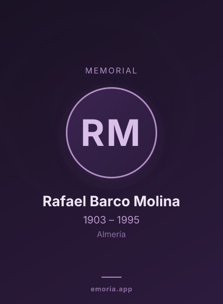 Memorial portrait of Rafael Barco Molina