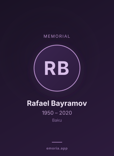 Memorial portrait of Rafael Bayramov