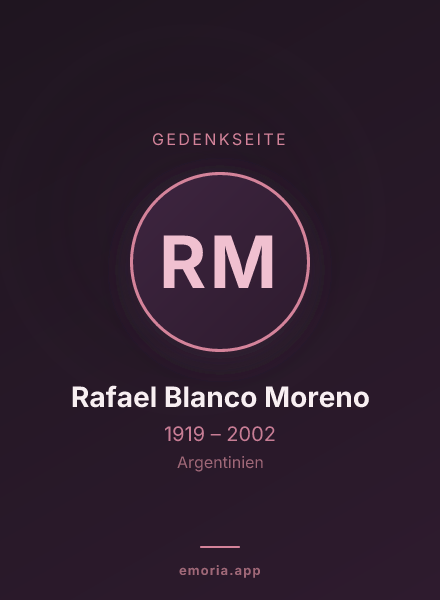 Gedenkportrait von Rafael Blanco Moreno