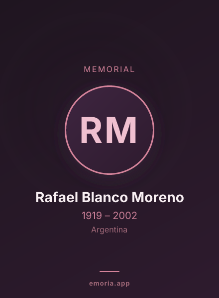 Memorial portrait of Rafael Blanco Moreno
