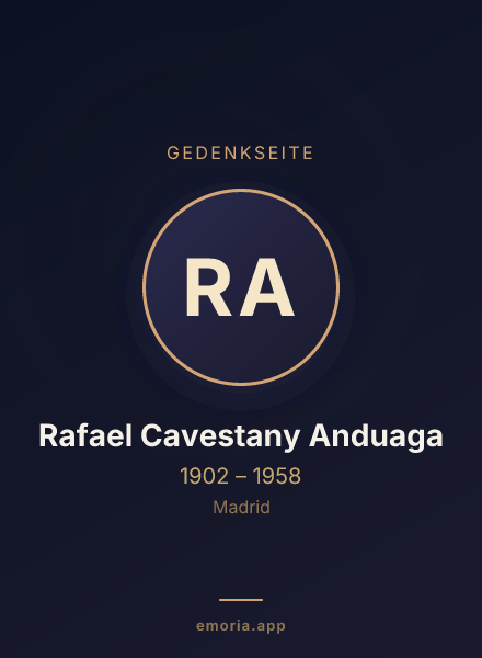 Gedenkportrait von Rafael Cavestany Anduaga