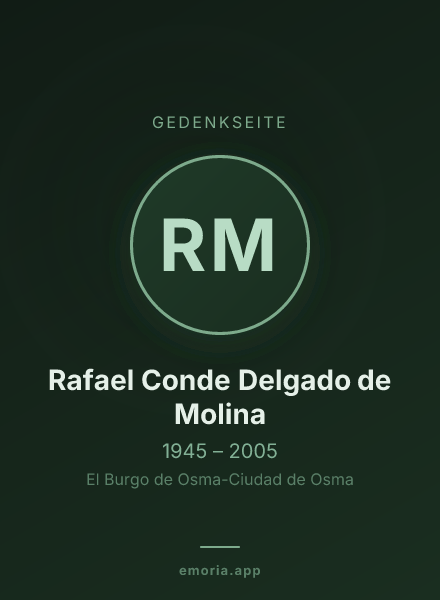 Gedenkportrait von Rafael Conde Delgado de Molina