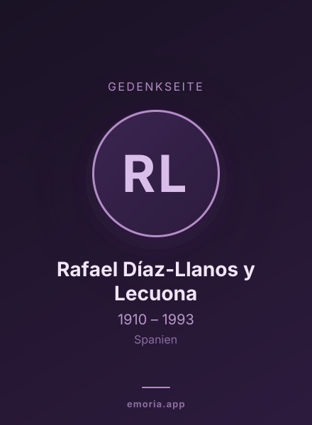 Gedenkportrait von Rafael Díaz-Llanos y Lecuona