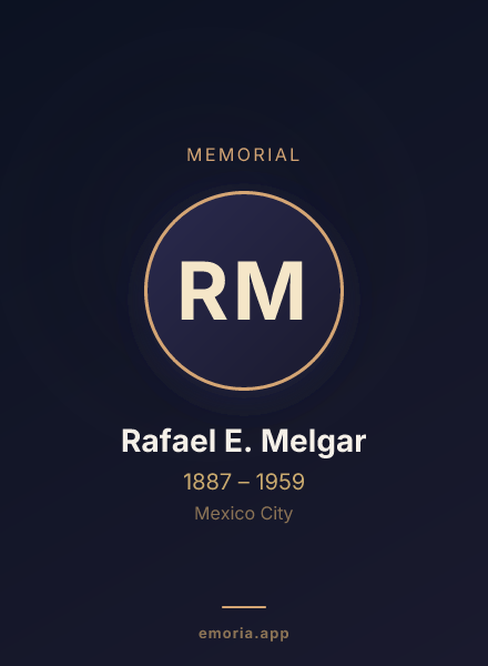 Memorial portrait of Rafael E. Melgar