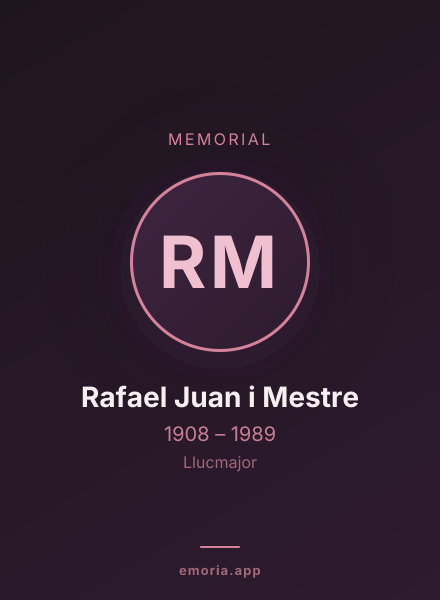 Memorial portrait of Rafael Juan i Mestre