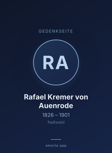Gedenkportrait von Rafael Kremer von Auenrode