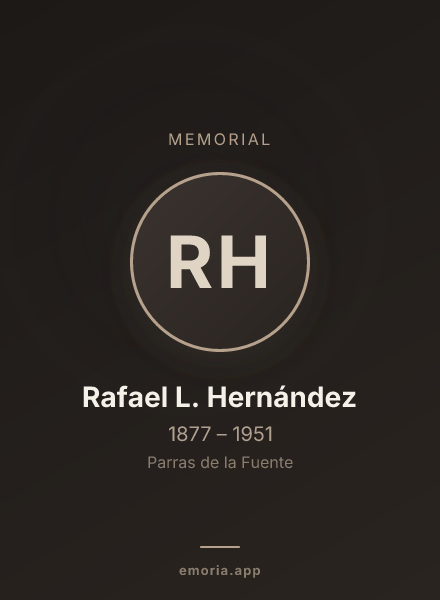 Memorial portrait of Rafael L. Hernández