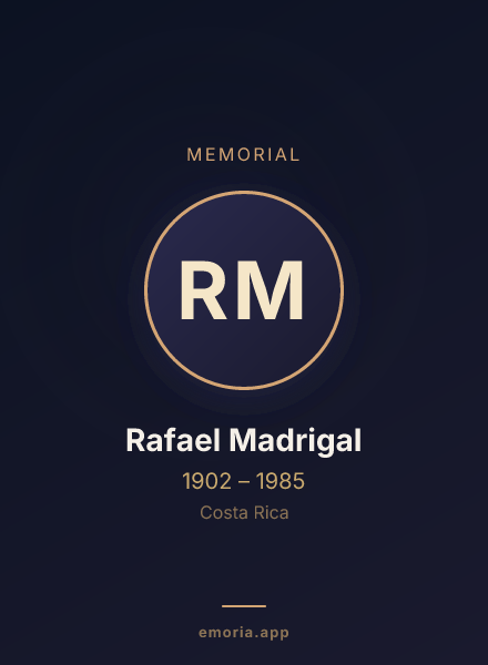 Memorial portrait of Rafael Madrigal