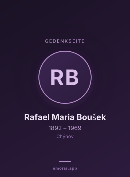 Gedenkportrait von Rafael Maria Boušek