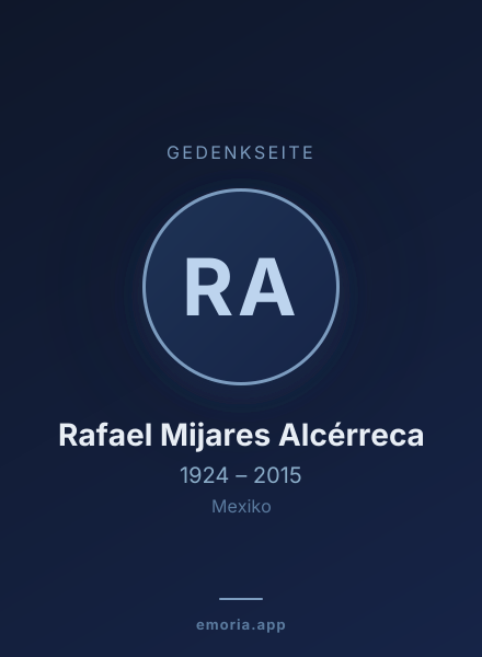 Gedenkportrait von Rafael Mijares Alcérreca