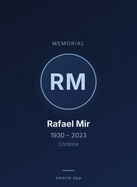 Memorial portrait of Rafael Mir