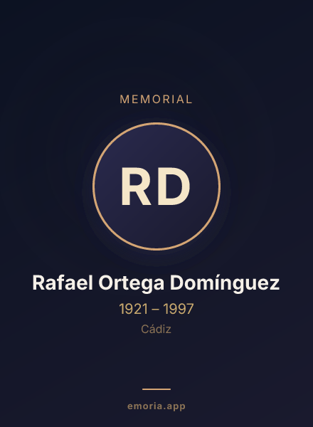 Memorial portrait of Rafael Ortega Domínguez