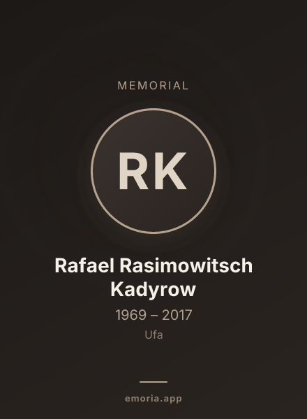 Memorial portrait of Rafael Rasimowitsch Kadyrow