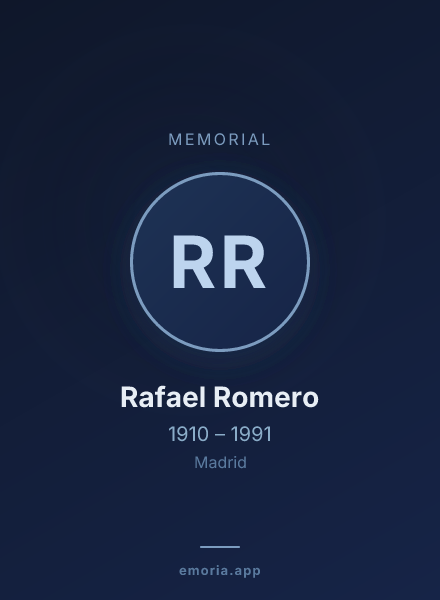 Memorial portrait of Rafael Romero