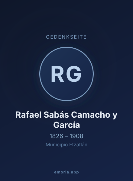 Gedenkportrait von Rafael Sabás Camacho y García