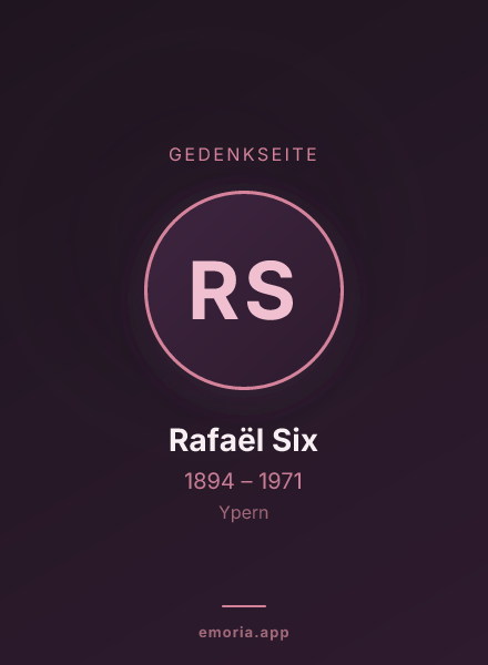 Gedenkportrait von Rafaël Six